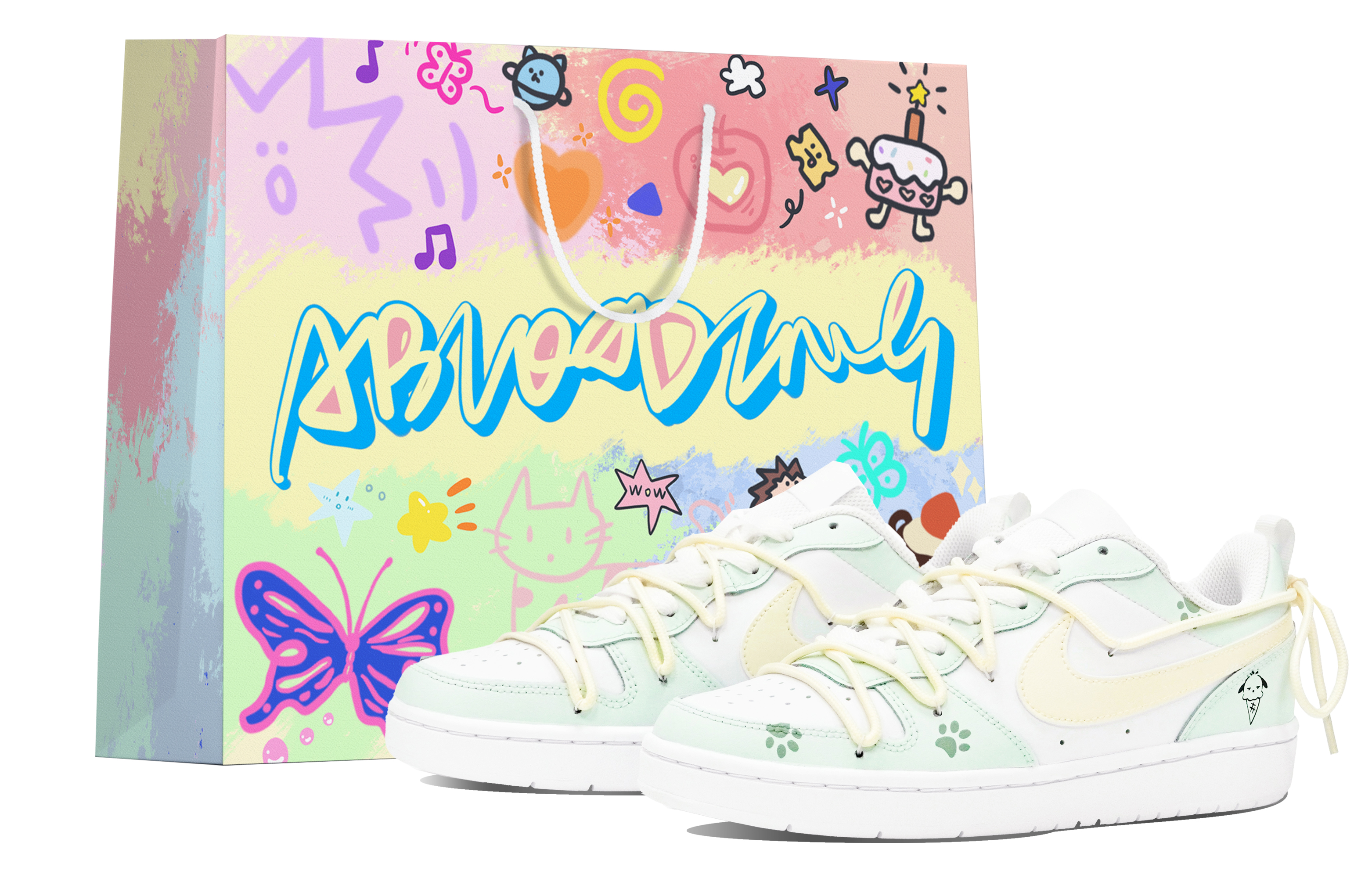 Buy [Kasur Tersuai] Nike Court Borough Low 2 'Sweet Cone Puppy - Pelbagai Warna' BQ5448-100-469048