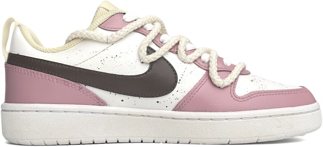 【客製球鞋】Nike Court Borough Low 2 甜美粉紅 少女心 手繪濺墨 解構鞋帶 低筒 板鞋 GS 粉棕 Order 【客製球鞋】Nike Court Borough Low 2 甜美粉紅 少女心 手繪濺墨 解構鞋帶 低筒 板鞋 GS 粉棕