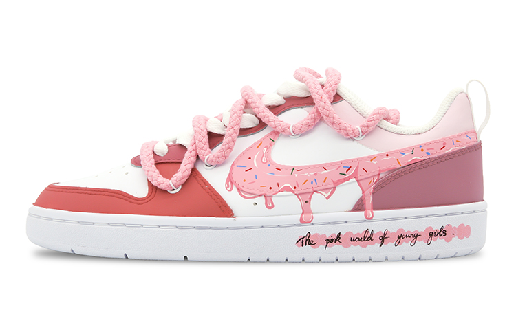 Buy [Kasut Custom] Nike Court Borough Low 2 'Sweetheart Pink Putih' BQ5448-100(Team73-甜心教主女款)
