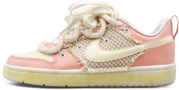 【定制球鞋】Nike Court Borough Low 2 甜心女孩 缝纫 解构 低帮 板鞋 GS 米粉 Buy 【定制球鞋】Nike Court Borough Low 2 甜心女孩 缝纫 解构 低帮 板鞋 GS 米粉