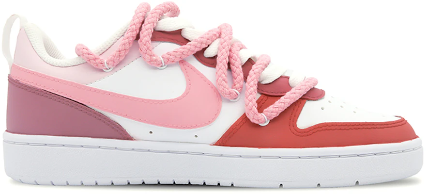 【定制球鞋】Nike Court Borough Low 2 甜心甜妹百搭少女休閒低幫板鞋 GS 粉白 Order 【定制球鞋】Nike Court Borough Low 2 甜心甜妹百搭少女休閒低幫板鞋 GS 粉白