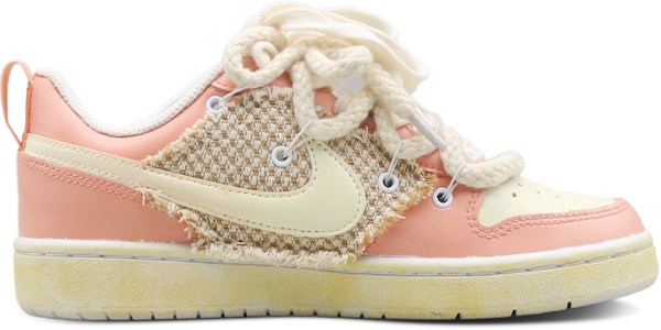 【定制球鞋】Nike Court Borough Low 2 甜心女孩 缝纫 解构 低帮 板鞋 GS 米粉 Order 【定制球鞋】Nike Court Borough Low 2 甜心女孩 缝纫 解构 低帮 板鞋 GS 米粉