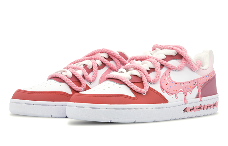 Lookbook [Kasut Custom] Nike Court Borough Low 2 'Sweetheart Pink Putih' BQ5448-100(Team73-甜心教主女款)
