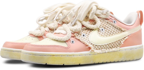 【定制球鞋】Nike Court Borough Low 2 甜心女孩 缝纫 解构 低帮 板鞋 GS 米粉 Lookbook 【定制球鞋】Nike Court Borough Low 2 甜心女孩 缝纫 解构 低帮 板鞋 GS 米粉