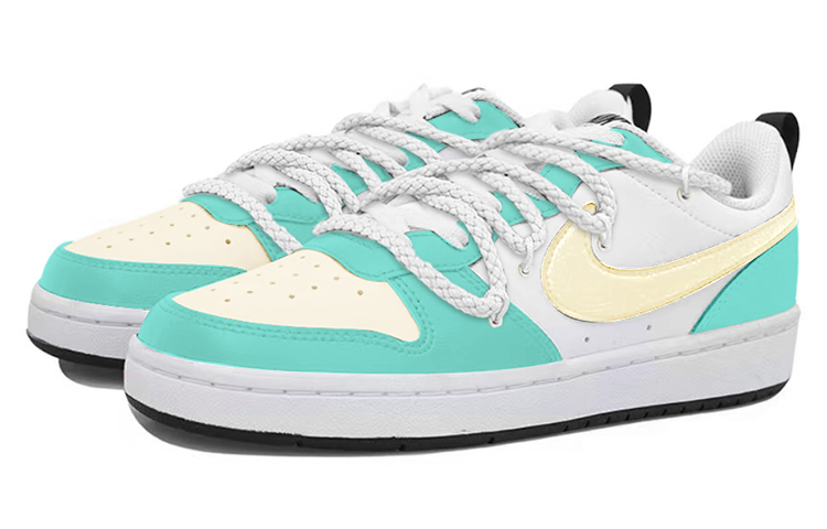 Lookbook [Zapatillas Personalizadas] Nike Court Borough Low 2 'Desayuno Tiffany' BQ5448-104(TeamY-女款复古蒂芙尼绿)
