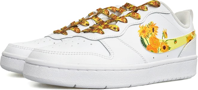 【訂製球鞋】Nike Court Borough Low 2 梵高 向日葵 休閒 板鞋 GS 白黃 Lookbook 【訂製球鞋】Nike Court Borough Low 2 梵高 向日葵 休閒 板鞋 GS 白黃