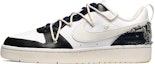 Buy 【定制球鞋】 Nike Court Borough Low 2 做舊風 復古牛仔 笑臉布貼 低幫 板鞋 GS 黑白