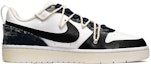 Order 【定制球鞋】 Nike Court Borough Low 2 做舊風 復古牛仔 笑臉布貼 低幫 板鞋 GS 黑白