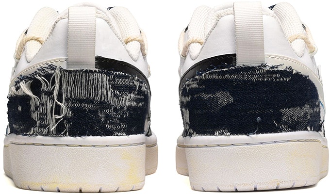 【定制球鞋】 Nike Court Borough Low 2 做舊風 復古牛仔 笑臉布貼 低幫 板鞋 GS 黑白 Shop 【定制球鞋】 Nike Court Borough Low 2 做舊風 復古牛仔 笑臉布貼 低幫 板鞋 GS 黑白