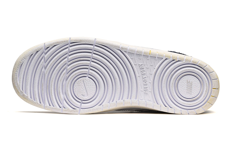 Purchase [Sepatu Custom] Nike Court Borough Low 2 'Denim Vintage Smiley Hitam Putih' BQ5448-100(TeamE-女款笑脸布贴黑白QD)