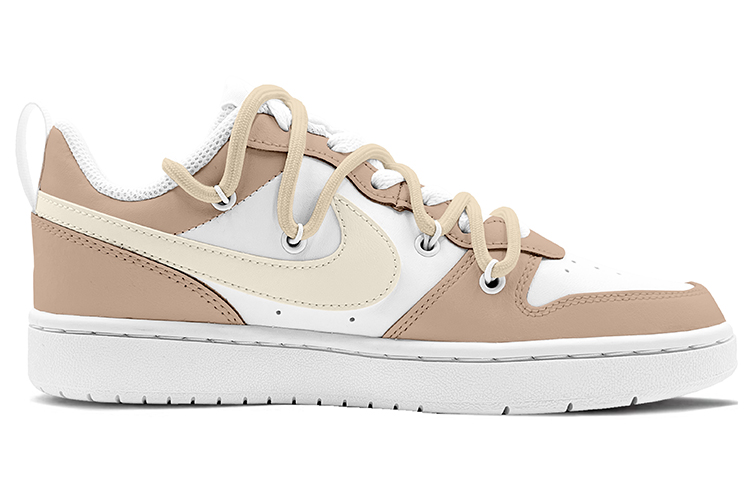 Order [Sepatu Khusus] Nike Court Borough Low 2 'Putih-Coklat' BQ5448-100(TeamK-奶油可可)