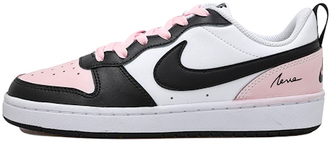 【定制球鞋】Nike Court Borough Low 2 字母 厚底 低幫 板鞋 GS 白黑粉 Buy 【定制球鞋】Nike Court Borough Low 2 字母 厚底 低幫 板鞋 GS 白黑粉