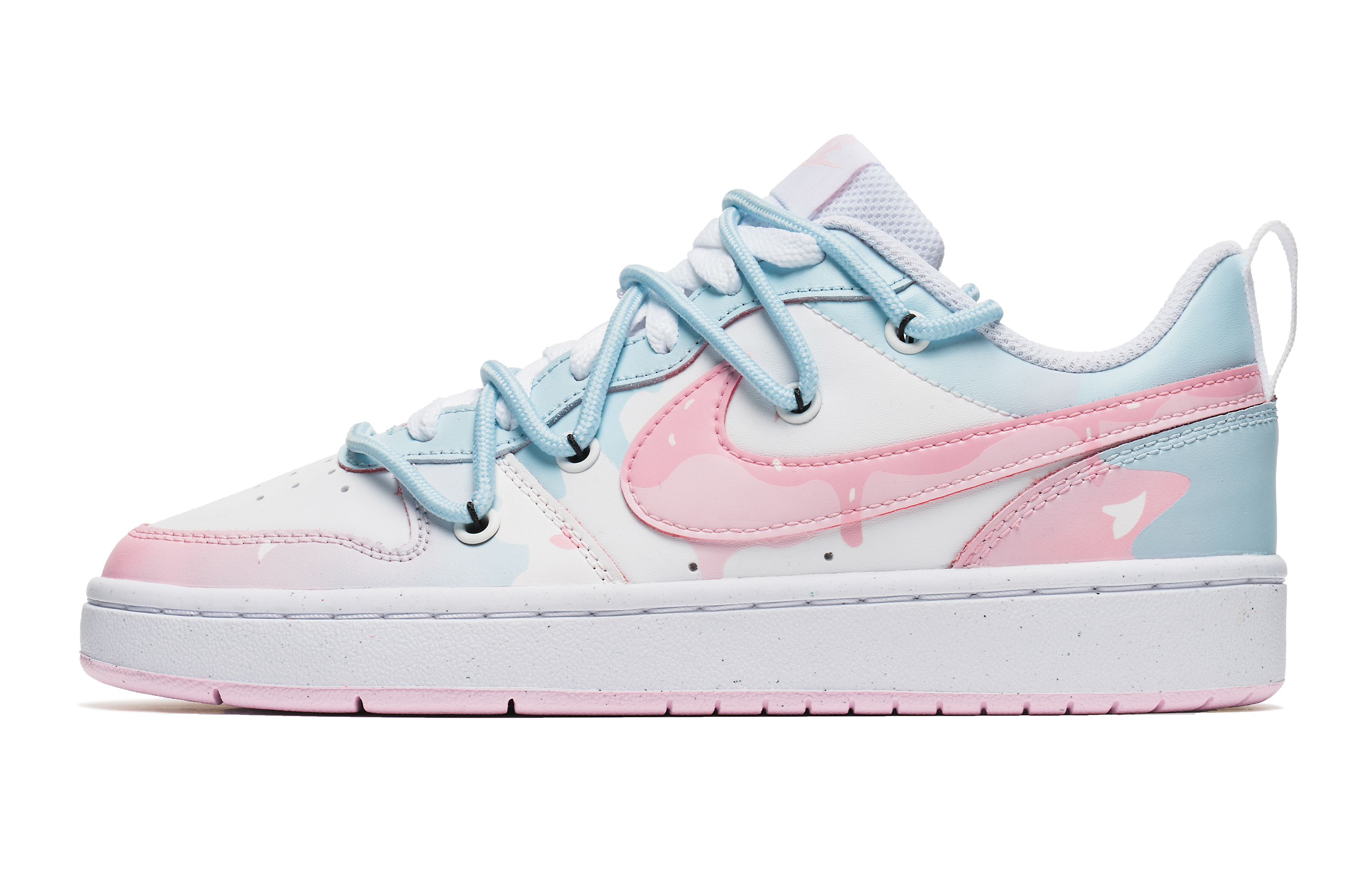 Buy Zapatillas Nike Court Borough Low 2 'Blanco Azul Rosa Caramelo' DQ0492-100(Team67-多巴胺糖果Court)