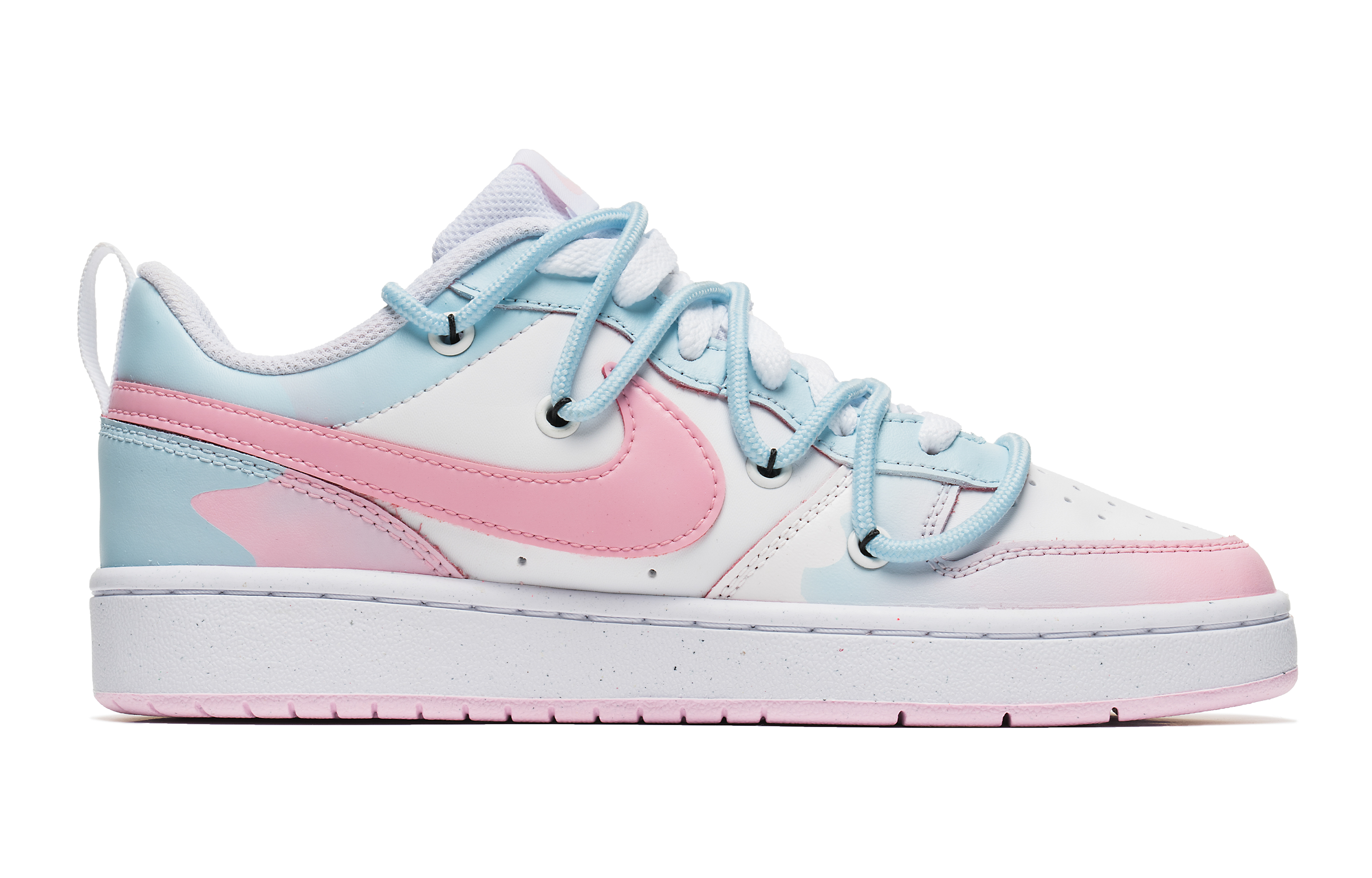 Order Zapatillas Nike Court Borough Low 2 'Blanco Azul Rosa Caramelo' DQ0492-100(Team67-多巴胺糖果Court)