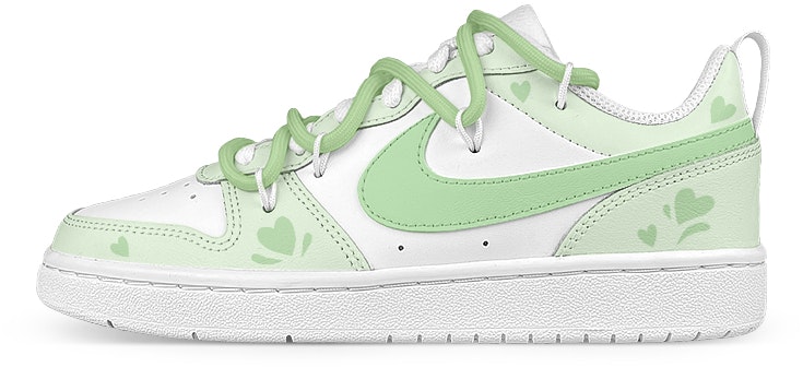 custom-shoes-nike-court-borough-low-2-white-green-heart-silhouette