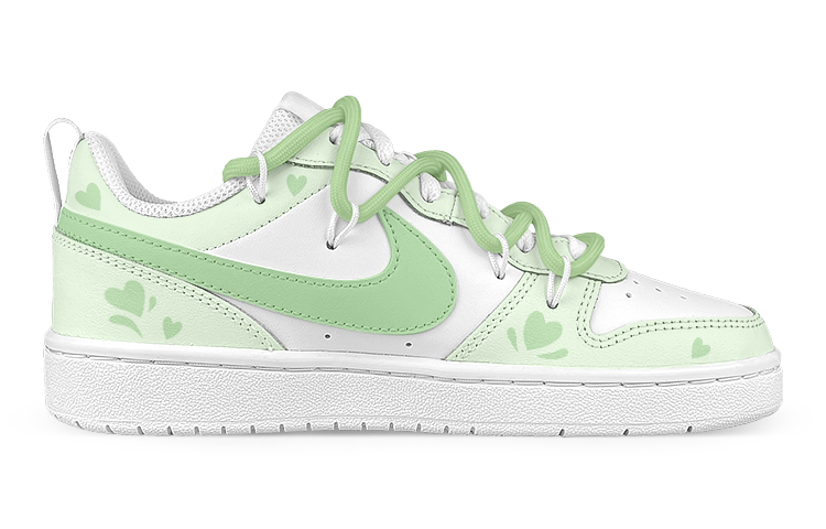 Order [Sneakers Kustom] Nike Court Borough Low 2 'Putih Hijau Siluet Hati' BQ5448-100(Team叁-女C绿心解SBOX)