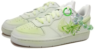 【訂製球鞋】Nike Court Borough Low 2 多巴胺 蝴蝶結掛飾 手繪 老舊漸變 低筒 板鞋 GS 白綠 Lookbook 【訂製球鞋】Nike Court Borough Low 2 多巴胺 蝴蝶結掛飾 手繪 老舊漸變 低筒 板鞋 GS 白綠