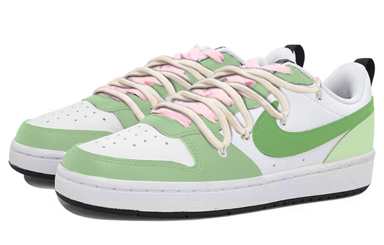 Lookbook [定制鞋] Nike Court Borough Low 2 '白绿粉小青蛇' BQ5448-104(TeamY-女款小青蛇白绿粉)