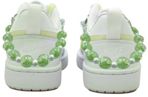 【訂製球鞋】Nike Court Borough Low 2 多巴胺 蝴蝶結掛飾 手繪 老舊漸變 低筒 板鞋 GS 白綠 Shop 【訂製球鞋】Nike Court Borough Low 2 多巴胺 蝴蝶結掛飾 手繪 老舊漸變 低筒 板鞋 GS 白綠