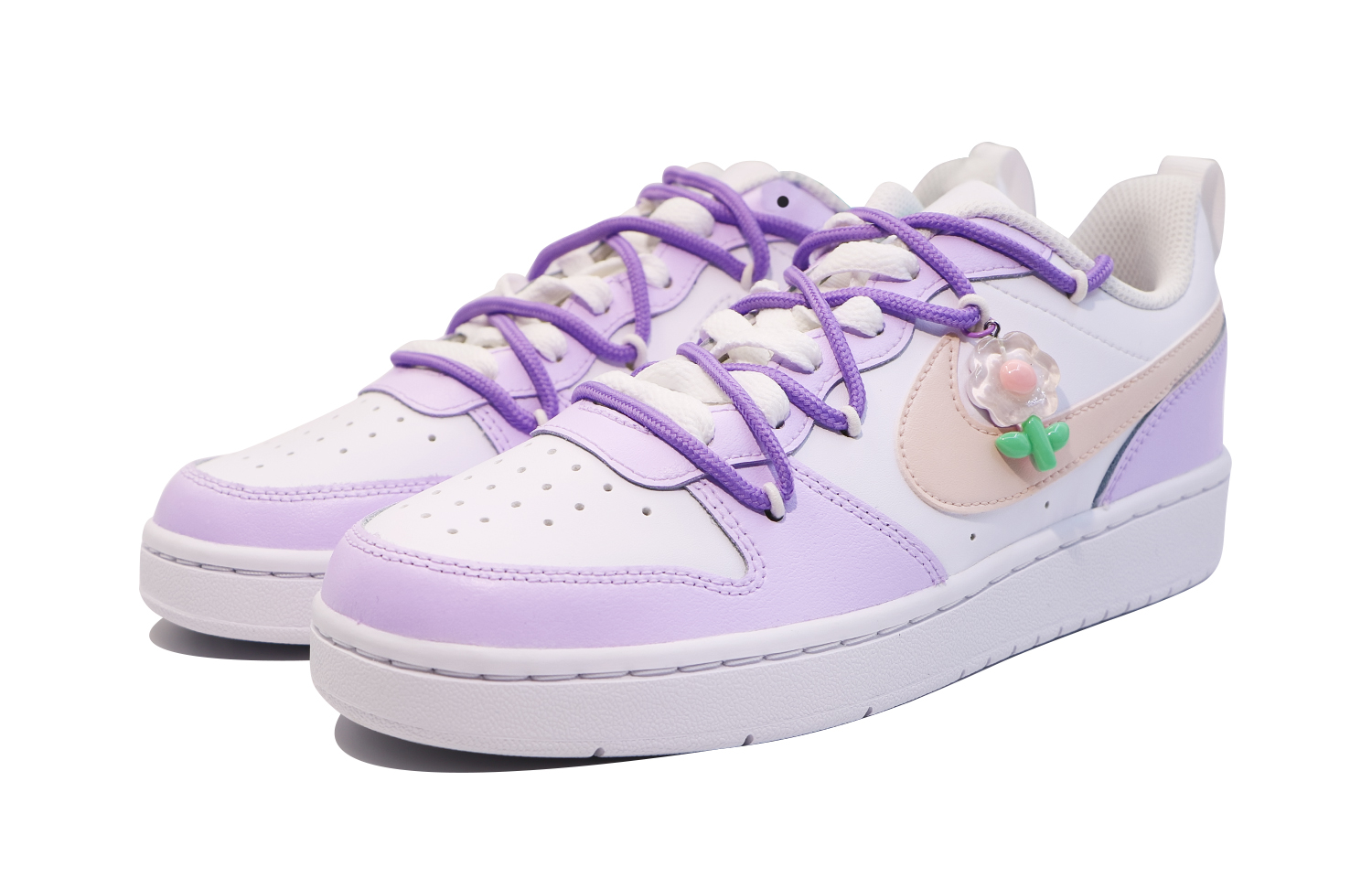 Lookbook 【カスタムシューズ】ナイキ コート バーロウ ロウ 2 'ホワイト ラベンダーブルーム' BQ5448-100(Team48-香芋小花)