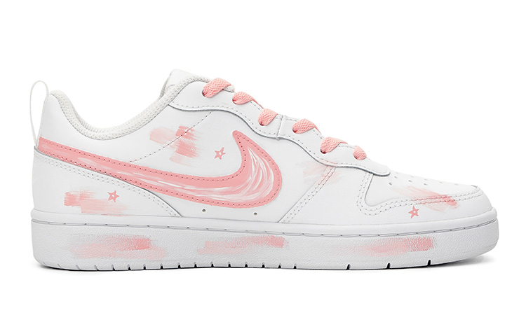 Order [カスタムシューズ] ナイキ コートボロー ロー 2 ‘ホワイト ピンク グラフィティ’ BQ5448-100(Team15-少女画板)