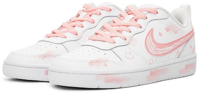 【訂製球鞋】Nike Court Borough Low 2 少女畫板 塗鴉風 低幫 板鞋 GS 白粉 Lookbook 【訂製球鞋】Nike Court Borough Low 2 少女畫板 塗鴉風 低幫 板鞋 GS 白粉