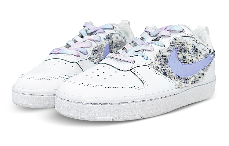 Lookbook Zapatillas Nike Court Borough Low 2 'Blanco Parche Estrella Morado' BQ5448-100(Team47-女CB小香紫钩)