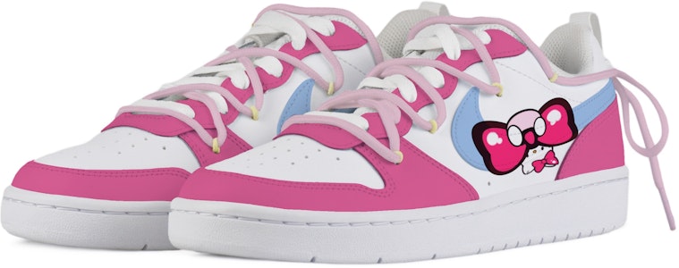 【定製球鞋】 Nike Court Borough Low 2 偷瞄凱蒂 解構風 低筒 板鞋 GS 白紅 Lookbook 【定製球鞋】 Nike Court Borough Low 2 偷瞄凱蒂 解構風 低筒 板鞋 GS 白紅