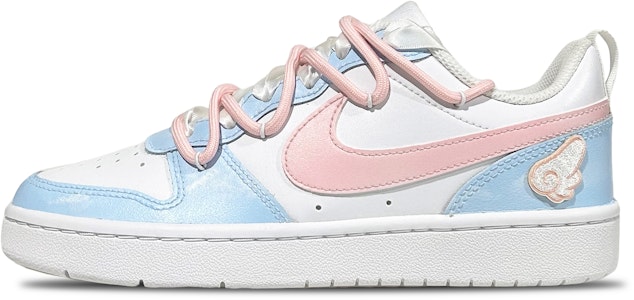 【訂製球鞋】Nike Court Borough Low 2 潮流復古 翼形 雙綁帶 低筒 板鞋 GS 白色 Buy 【訂製球鞋】Nike Court Borough Low 2 潮流復古 翼形 雙綁帶 低筒 板鞋 GS 白色