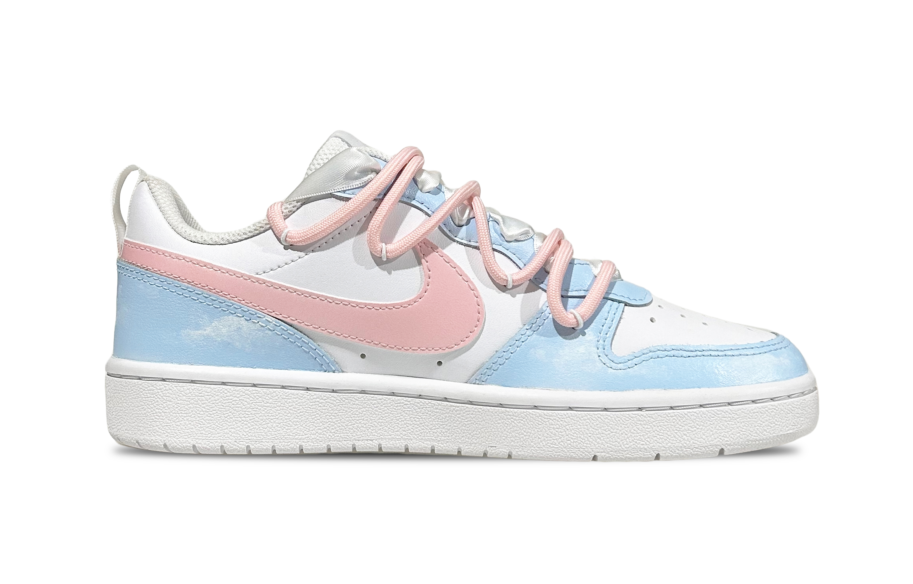 Order [Kasut Custom] Nike Court Borough Low 2 'White Wings' BQ5448-100(Team49-卡通翅膀）