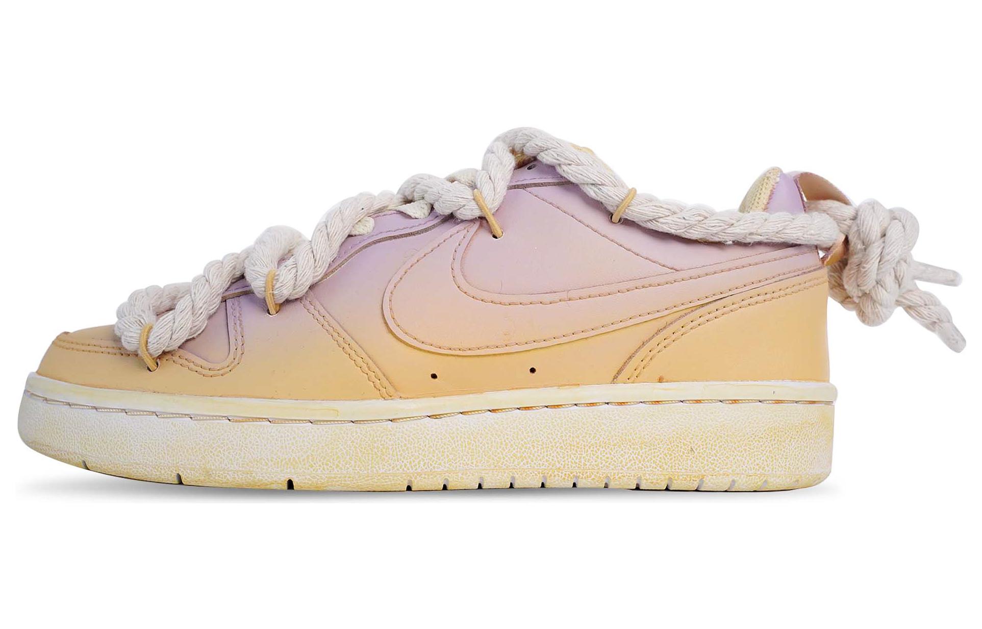 [Custom Shoes] Nike Court Borough Low 2 'White Yellow Fade Vintage'