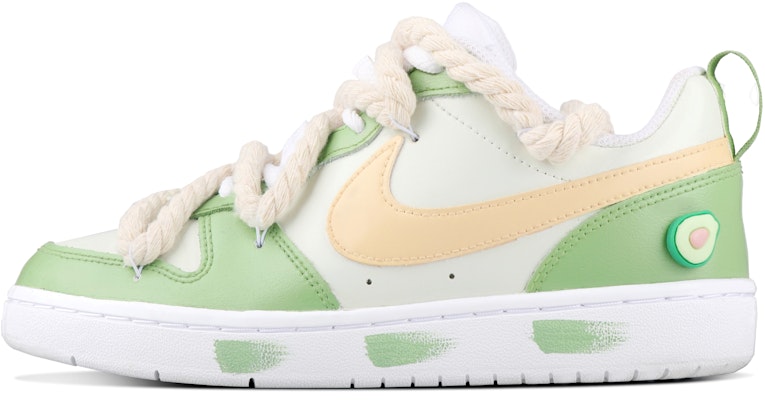 【定製球鞋】Nike Court Borough Low 2 牛油果 清新 簡約小清新 舒適 低筒 板鞋 GS 白黃綠 Buy 【定製球鞋】Nike Court Borough Low 2 牛油果 清新 簡約小清新 舒適 低筒 板鞋 GS 白黃綠