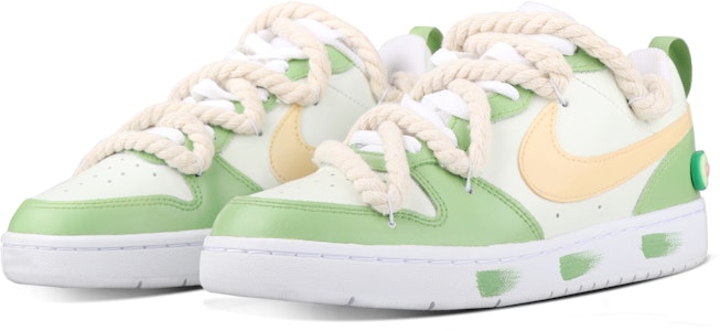 【定製球鞋】Nike Court Borough Low 2 牛油果 清新 簡約小清新 舒適 低筒 板鞋 GS 白黃綠 Order 【定製球鞋】Nike Court Borough Low 2 牛油果 清新 簡約小清新 舒適 低筒 板鞋 GS 白黃綠