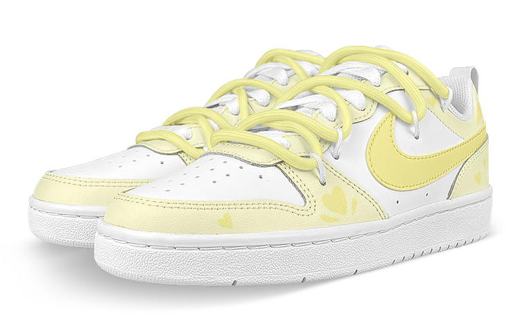 Lookbook [Zapatillas Personalizadas] Nike Court Borough Low 2 'Blanco Amarillo' BQ5448-100(Team叁-女C黄心解SBOX)