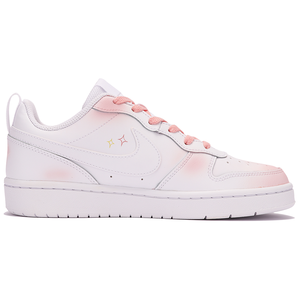 Order 【定製球鞋】Nike Court Borough Low 2 原野玫瑰 浪漫情侶 潑墨 塗鴉 低幫 板鞋 GS 粉白