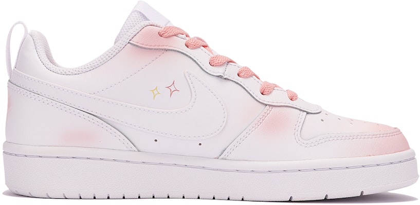 【定製球鞋】Nike Court Borough Low 2 原野玫瑰 浪漫情侶 潑墨 塗鴉 低幫 板鞋 GS 粉白 Order 【定製球鞋】Nike Court Borough Low 2 原野玫瑰 浪漫情侶 潑墨 塗鴉 低幫 板鞋 GS 粉白
