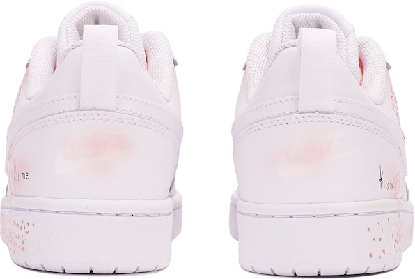 【定製球鞋】Nike Court Borough Low 2 原野玫瑰 浪漫情侶 潑墨 塗鴉 低幫 板鞋 GS 粉白 Shop 【定製球鞋】Nike Court Borough Low 2 原野玫瑰 浪漫情侶 潑墨 塗鴉 低幫 板鞋 GS 粉白