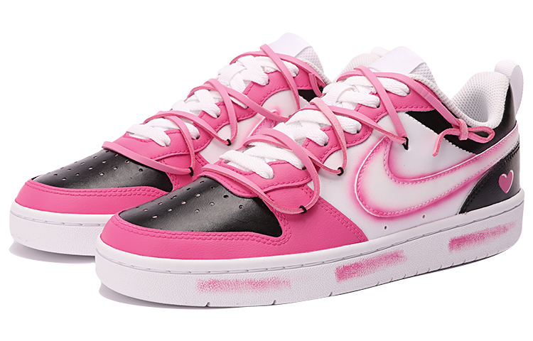 Lookbook [Sneakers Kustom] Nike Court Borough Low 2 'Y2K Hitam Pink' BQ5448-100(TeamThree-甜酷520黑粉)