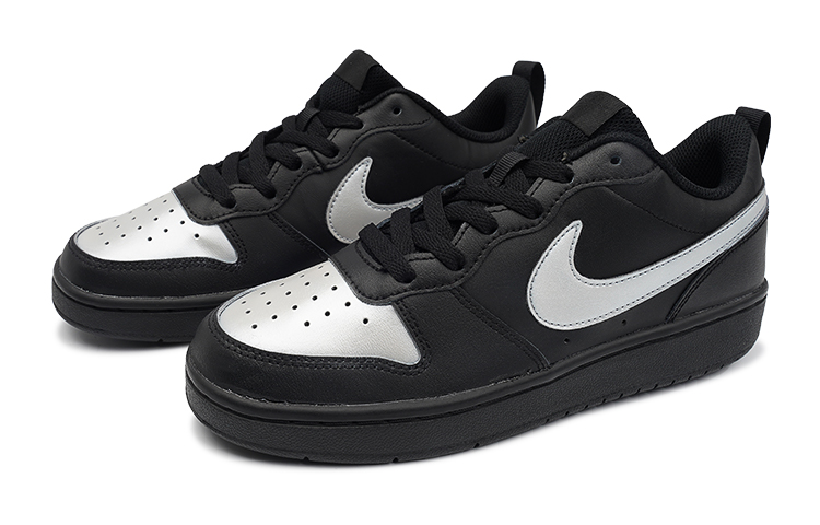 Lookbook [定制鞋] Nike Court Borough Low 2 'Y2K极简黑银' BQ5448-001(TeamI-女款极简黑银K黑银)