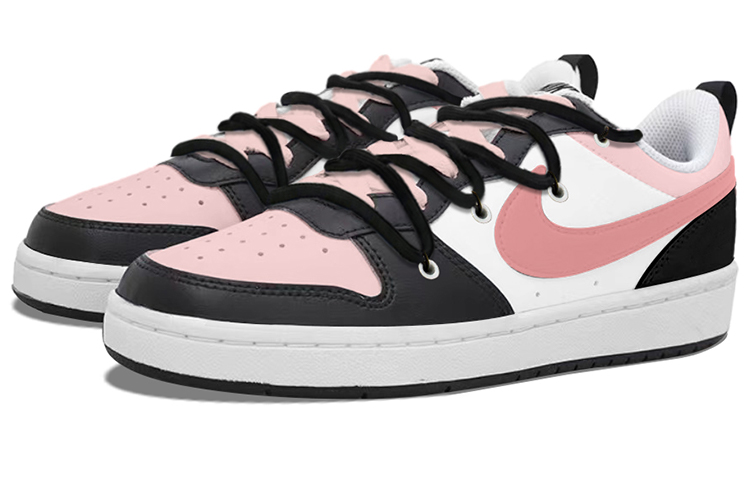 Lookbook [Sepatu Custom] Nike Court Borough Low 2 'Y2K Pink Hitam' BQ5448-104(TeamY-女款千禧少女粉黑)