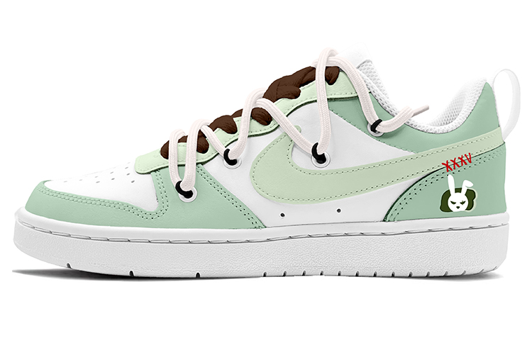 Order [Sepatu Custom] Nike Court Borough Low 2 'Tahun Kelinci Kartun Hijau Putih' BQ5448-100(TeamK-流氓兔S-BOX)