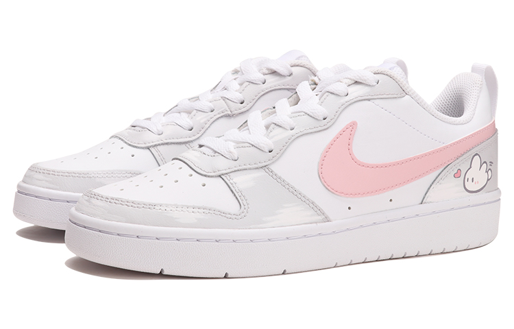 Lookbook [定制鞋] 耐克Court Borough Low 2 ‘兔年-灰白粉’ BQ5448-100(TeamThree-女款灰兔灰白)