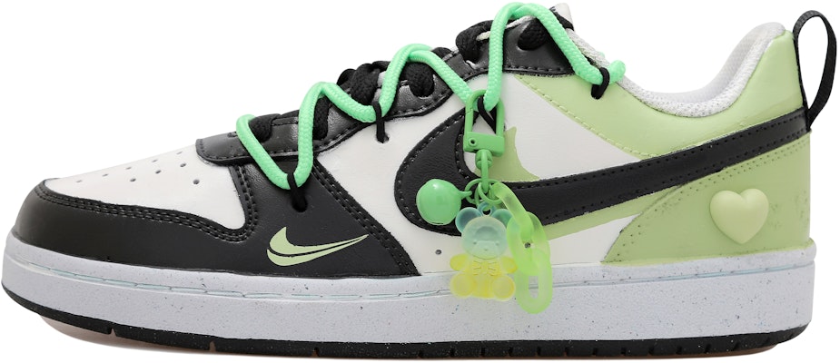 Sepatu Kustom Nike Court Borough Low 2 Hitam Putih Hijau 'OKHR Teddy Deconstructed - Heart Double Swoosh' DV5456-104-486689 Buy Sepatu Kustom Nike Court Borough Low 2 Hitam Putih Hijau 'OKHR Teddy Deconstructed - Heart Double Swoosh' DV5456-104-486689