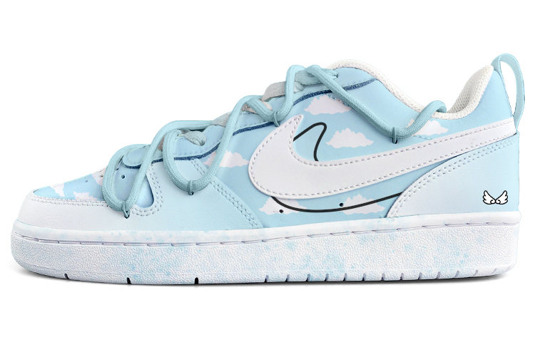 Order [Sepatu Kustom] Nike Court Borough Low 2 Kustom 'Langit Biru dan Awan Putih' BQ5448-100（Team13-蓝天白云）