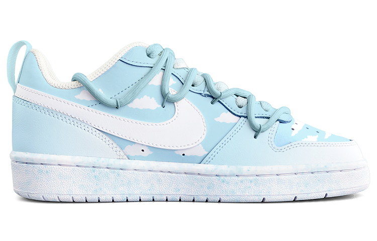 Lookbook [Sepatu Kustom] Nike Court Borough Low 2 Kustom 'Langit Biru dan Awan Putih' BQ5448-100（Team13-蓝天白云）