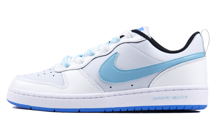 Buy 【定製球鞋】Nike Court Borough Low 2 SE 海鹽冰茶 清新夏至 雙層鞋帶 低筒 板鞋 GS 白藍灰