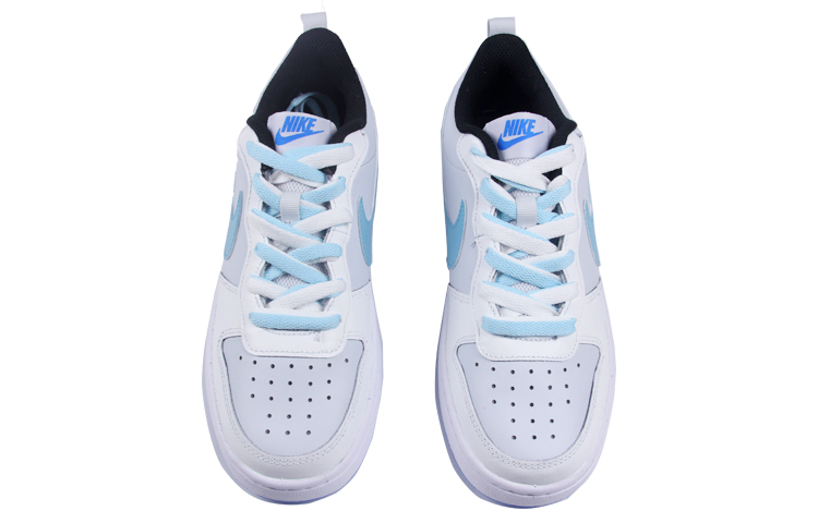 Shop 【定製球鞋】Nike Court Borough Low 2 SE 海鹽冰茶 清新夏至 雙層鞋帶 低筒 板鞋 GS 白藍灰