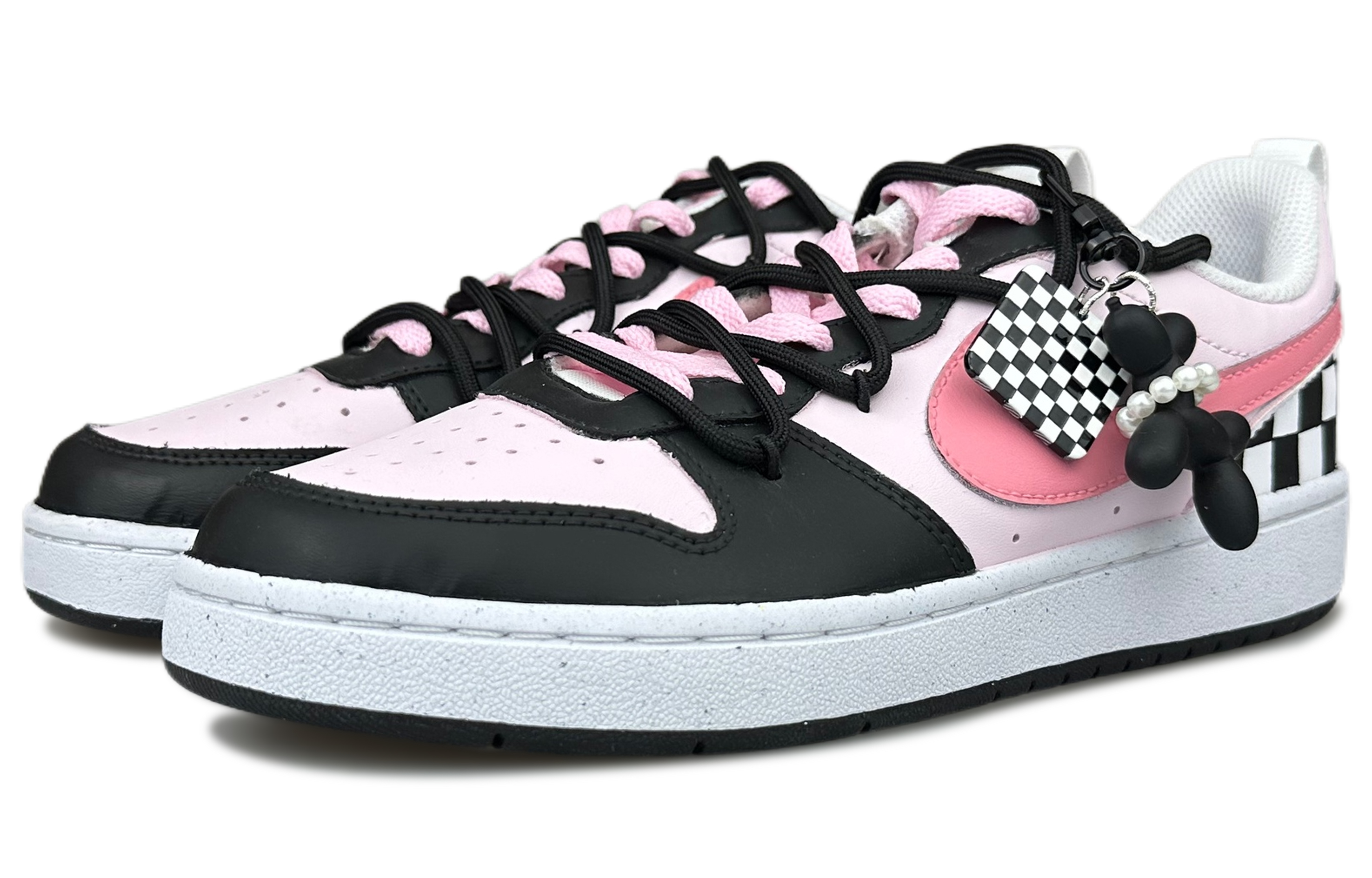 Shop [Kasut Tersuai] Nike Court Borough Low 'Pesta Belon Hitam Merah Jambu' DV5456-104(Team79-女款气球派对)