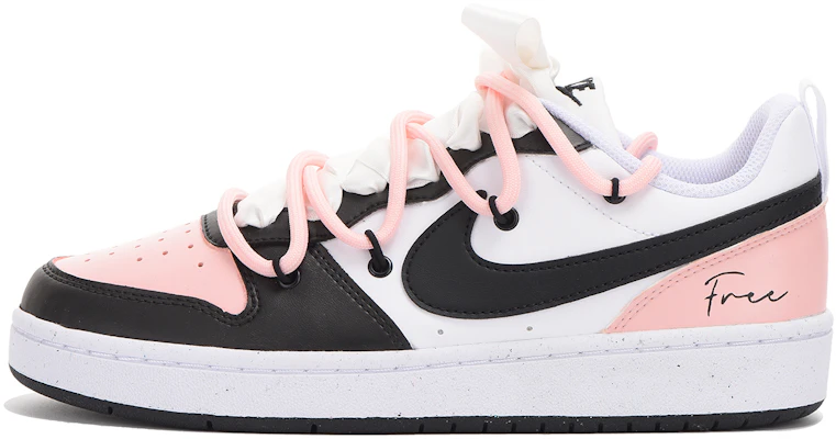【客製球鞋】Nike Court Borough 高街 Vibe風 禮盒 英文 低筒 板鞋 GS 黑粉 Buy 【客製球鞋】Nike Court Borough 高街 Vibe風 禮盒 英文 低筒 板鞋 GS 黑粉