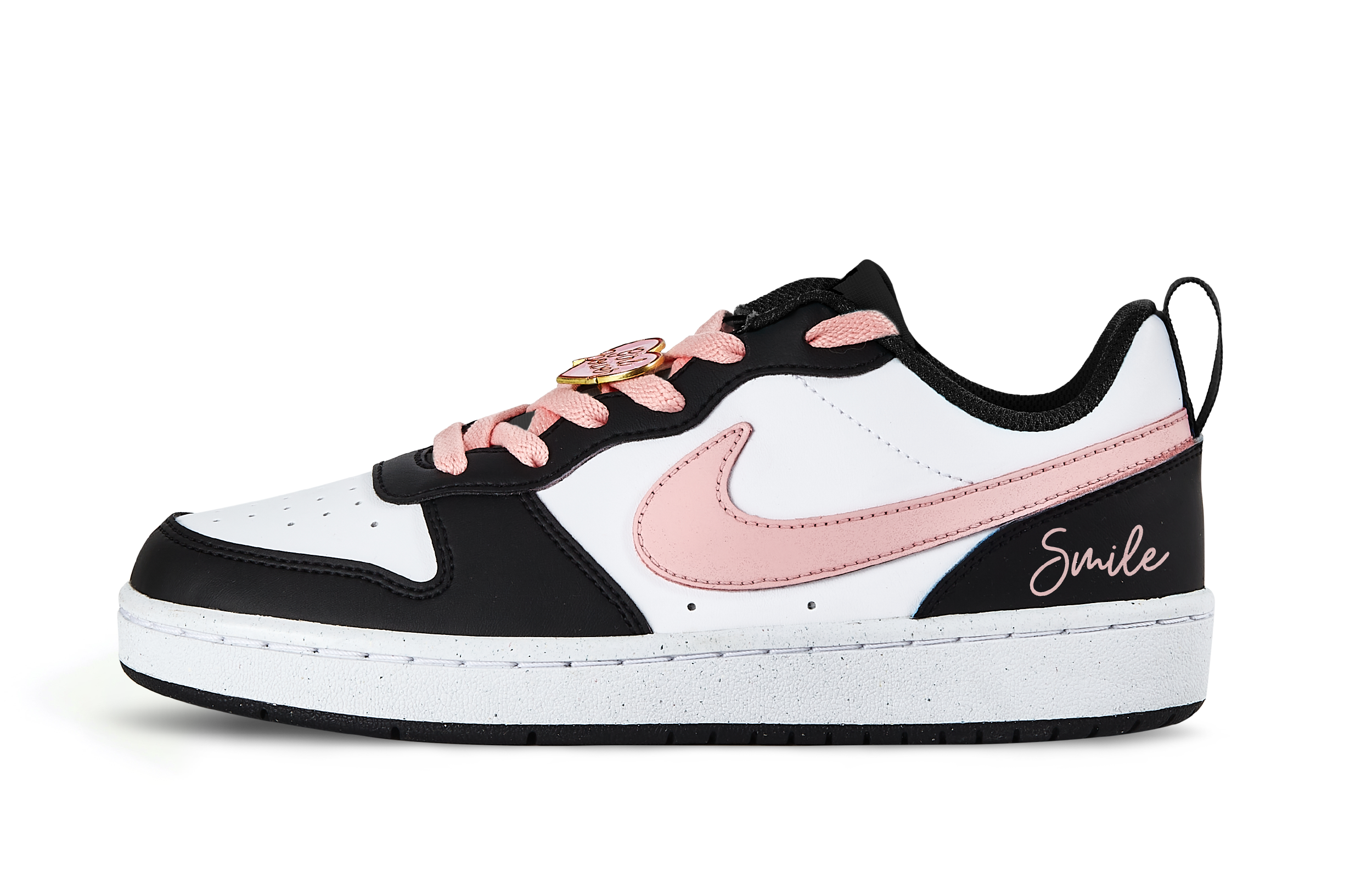 Order [定制鞋] Nike Court Borough Low '黑色-粉色解构' BQ5448-115(Team86-smileSBOX)